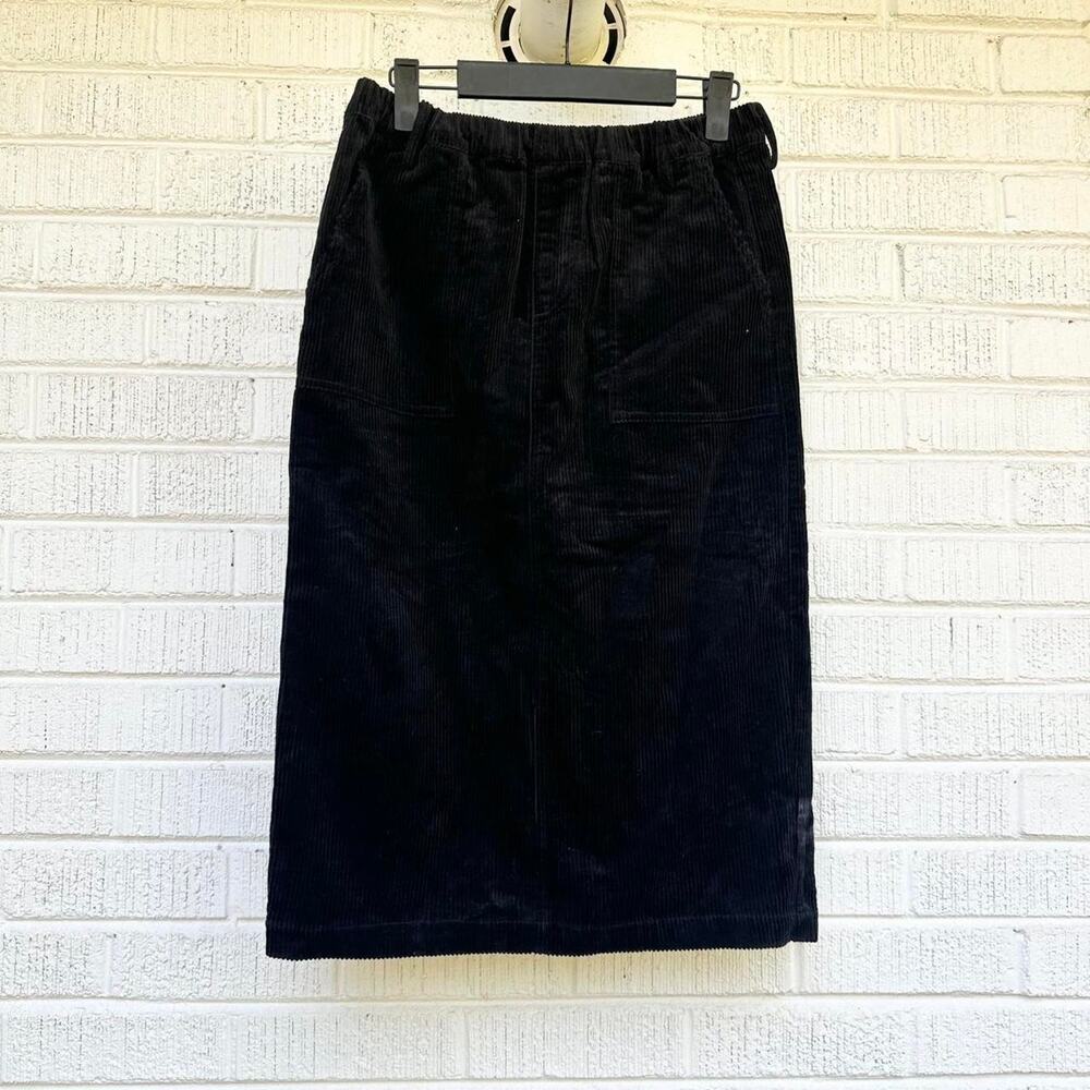 Modern Petite Gamine Black Corduroy Skirt